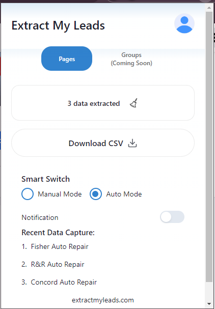 Auto Mode - Facebook Leads Extractors